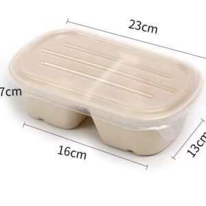 Boîte clamshell multi-compartiments avec couvercle en bagasse